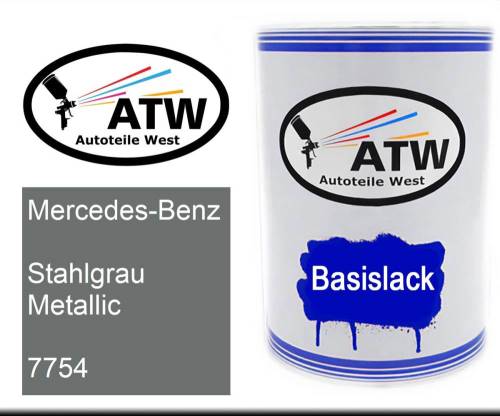 Mercedes-Benz, Stahlgrau Metallic, 7754: 500ml Lackdose, von ATW Autoteile West.